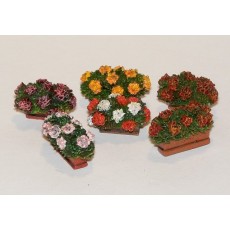 Kit 6 macetas con flores - Para Maquetar - Miniatura 1:35 - Plus Model 377
