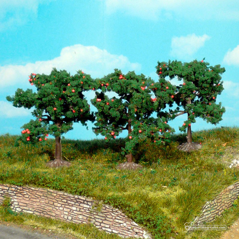 3 manzanos 8 cm - Miniatura Heki 1160 composición