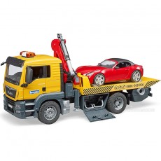 Camión grúa Man TGS con sirena y coche  - Miniatura 1:16 - Bruder 03750