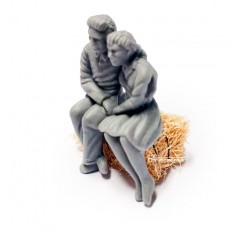 Figura de pareja sentada - para pintar - Miniatura 1:32 - Artisan 04871