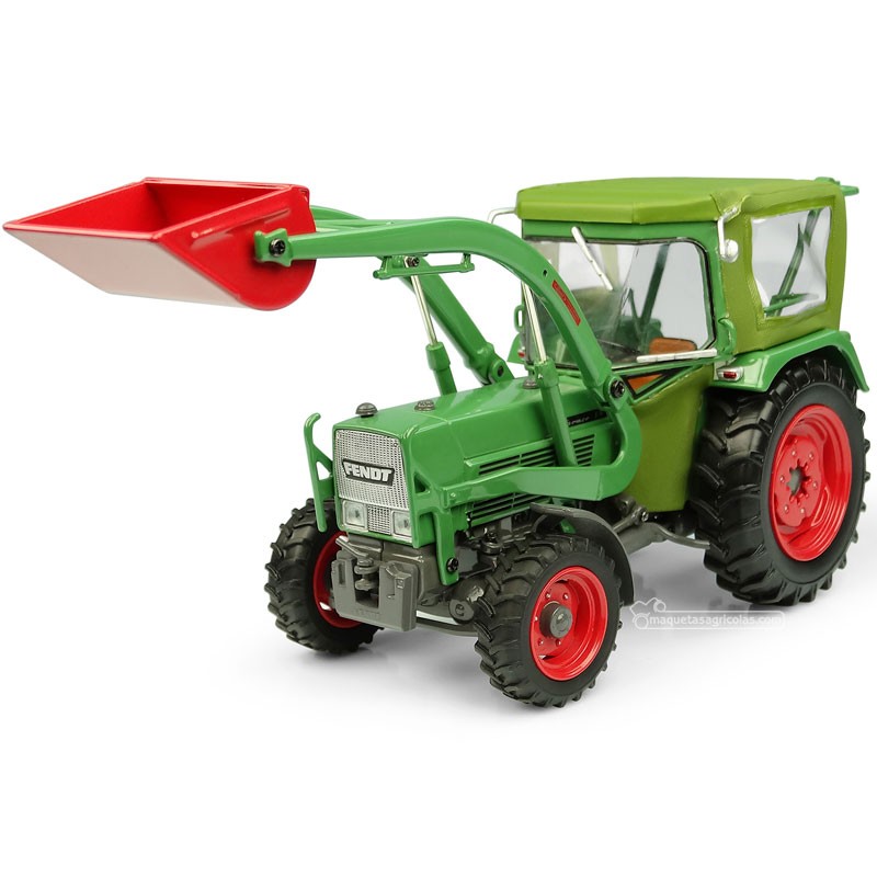 Tractor Fendt Farmer 5S con cabina Peko y cargador frontal BAAS - 4WD - Miniatura 1:32 - UH5310