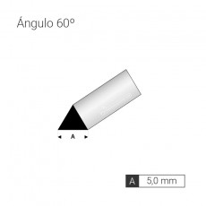 Perfil triangulo ángulo 60º 5 mm de estireno (3 tiras de 33 cm) - Artisan 240455