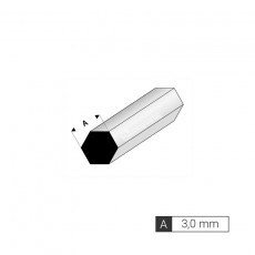 Perfil hexagonal de 3 mm de estireno (3 tiras de 33 cm) - Artisan 240652