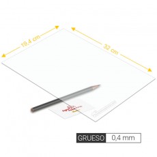 Plancha de PVC transparente de 0,4 mm de grosor tamaño 194 x 320 mm - Artisan 260203