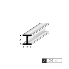 Perfil en H de A 3,0 mm de estireno (3 tiras de 33 cm) - Artisan 245054