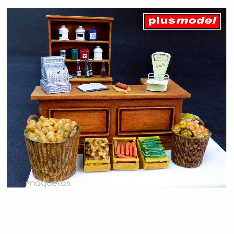 Kit tienda de comestibles - Para Maquetar - Miniatura 1:35 - Plus Model 336