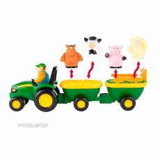 Johny Tractor con remolques de animales - Juguete con sonido - ERTL 34908