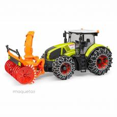 Tractor Claas Axion 950 con cadenas y quitanieves - Miniatura 1:16 - Bruder 03017