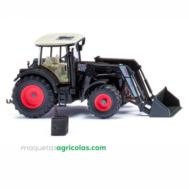 Tractor Claas Arion 640 con cargador frontal 150 - negro - Miniatura 1:87 - Wiking 036312