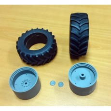 Conjunto 2 ruedas agrícolas traseras  61 x 24 mm gris - Miniaturas 1:32 - Artisan 04272G
