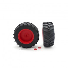 Conjunto 2 ruedas agrícolas traseras  61 x 24 mm rojas - Miniaturas 1:32 - Artisan 04272R