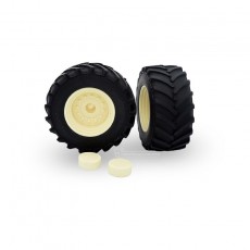 Conjunto 2 ruedas agrícolas traseras 47 x 20 mm blancas - Miniaturas 1:32 - Artisan 04271B