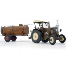 Tractor Lanz Bulldog con techo y cuba de estiércol - Miniatura 1:32 - Schuco 450769900 perfil derecho