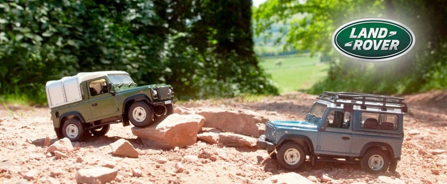 Selección de miniaturas a diferentes escalas de la marca Land Rover