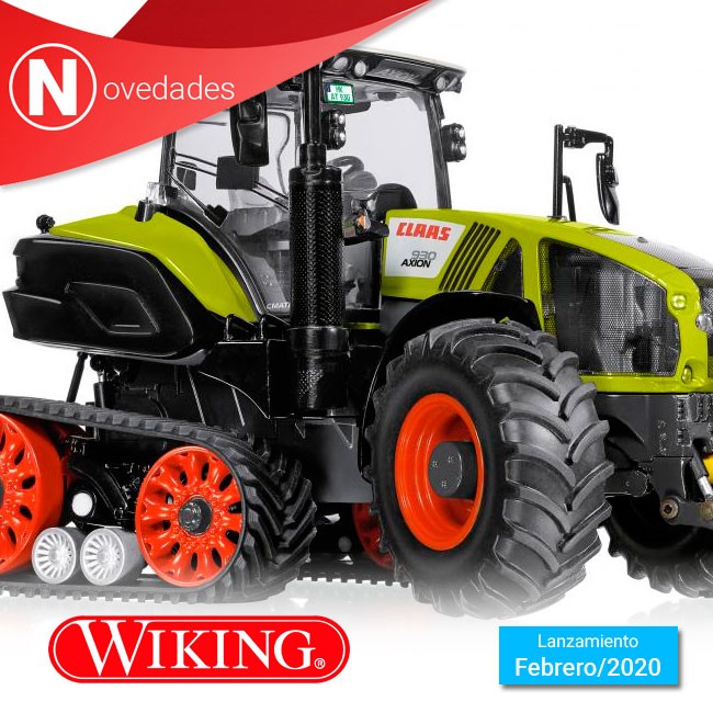 El tractor de orugas traseras Claas Axion 930 se incorpora este mes de febrero al nuevo catálogo de Wiking 